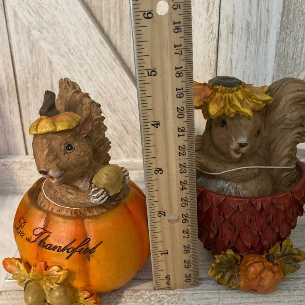 Hobby Lobby 2021 Fall Thanksgiving Squirrel Figurines Set